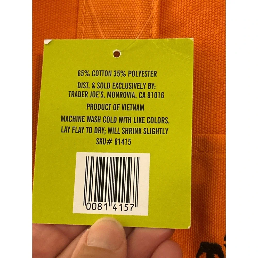 New with Tag Trader Joe's 2025 Mini Trick or Treat Canvas Tote Orange